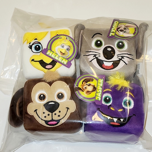 NEW 2023 Chuck E Cheese Square Stackable Cube Plush Complete Set Of 4 HTF Rare - Picture 9 of 9